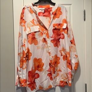 Calvin Klein Floral Button-Down